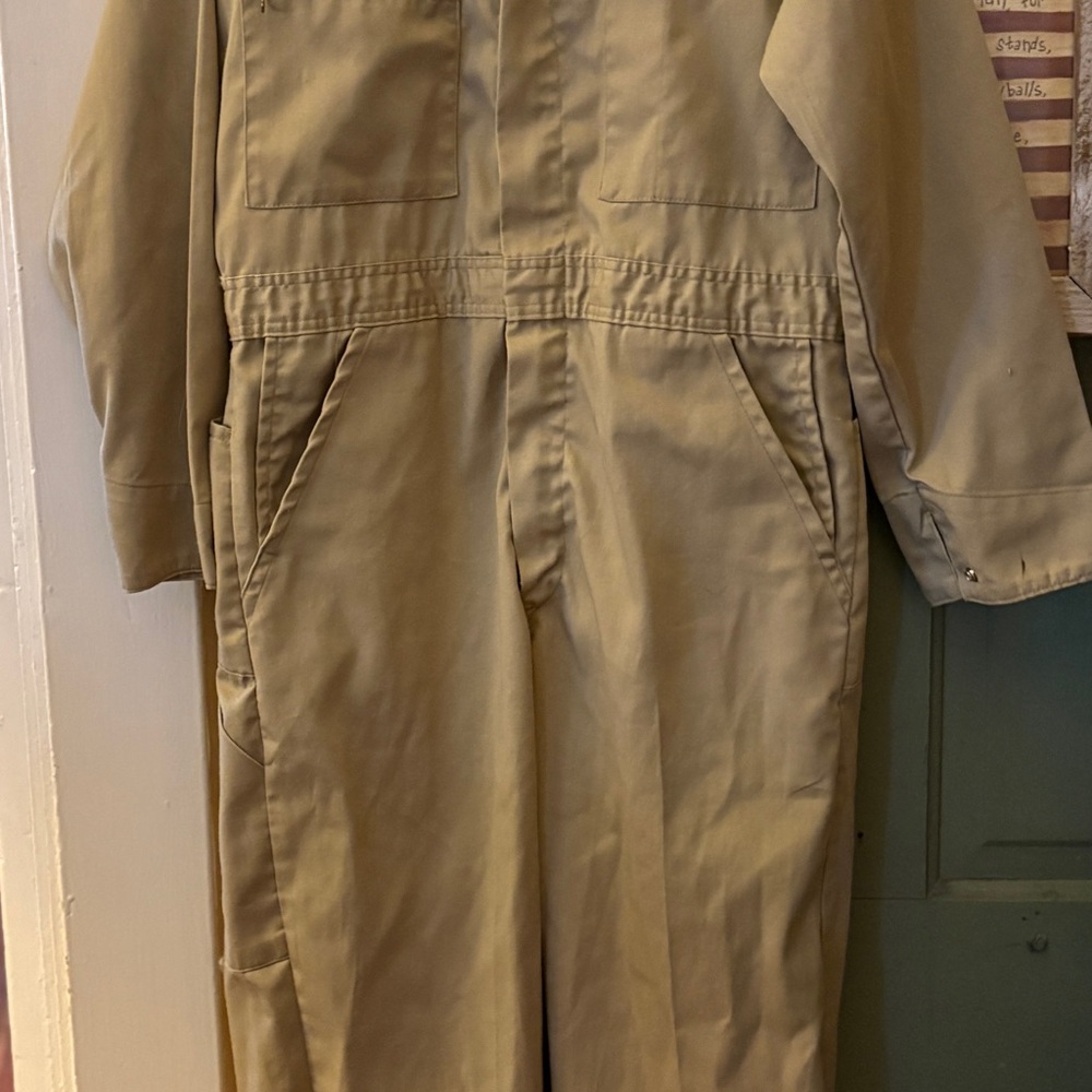Vintage Lee Beige Union-Alls Jumpsuit